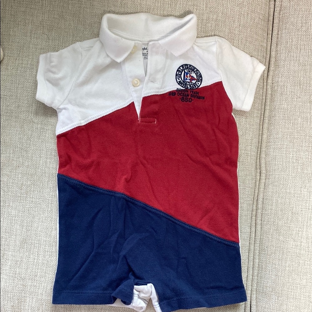Kids Ralph Lauren Red and Blue Polo one piece